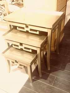 Mesa de Madera Maciza para Exteriores, Tallada a Mano por Artesanos Pakistaníes, de Alta Calidad, Plegable, Portátil, para Jardín, Patio, Comedor - Product Image 4