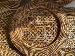 Hot Deal Bohemian Round Rattan Eco-Friendly Handwoven Charger Plates Manteles individuales para fiestas de VGREENART - Product Image 3
