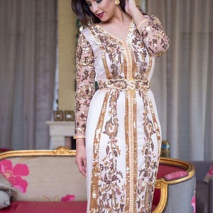 Vestido de boda para fiesta, caftán embellecedor con cuentas de cristal de colores, piedra de cristal, D ABKA, trabajo en tela de terciopelo para boda @ 2022 - Product Image 1