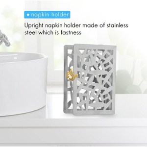 Forme carrée en acier inoxydable poli brillant fait à la main dernière arrivée matériel de haute qualité comptoir décoratif porte-serviettes - Product Image 3