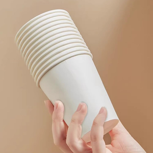 Vasos de Café Modernos Biodegradables de 12 oz, Resistentes a Fugas, Blancos, Desechables para Bebidas Frías y Calientes, Duraderos, de PET/PLA - Product Image 4