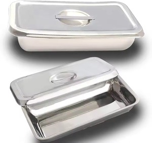 Large Size 11 Inch <strong>Stainless</strong> Steel <strong>Hospital</strong> Dental Sterilization Box Instrument <strong>Tray</strong> With Cover - Product Image 3