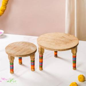 Nestasia Lot de 2 plateaux de service en bois de manguier de qualité supérieure fabriqués à la main dessus de table décoratif pour la vaisselle de bureau à domicile - Product Image 1