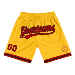 Industrie Direct Engro Sportswear Basketball Shorts Custom Gold Red-Black Authentic Throwback Basketball Shorts - Product Image 1