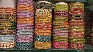 Bridal Kundan Latkan Bangles Statement Jewelry Piece Featuring Exquisite Stone Work for a Grand Wedding Look - Product Image 3