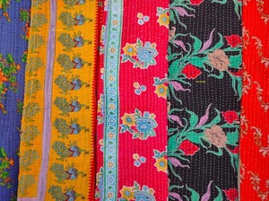 Wholesale Indian Vintage Kantha <b>Quilt</b> Handmade Reversible Cotton Throw Blanket Bohemian <b>Bedspread</b>, Assorted Colors Home Decor - Product Image 3