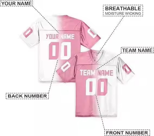 Logotipo personalizado Streetwear Camiseta de fútbol americano OEM corte perfecto uniforme de fútbol americano con logotipo y diseño personalizados - Product Image 2