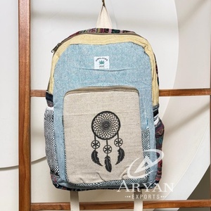 Mochila para exterior de cáñamo 2025 ecológica, mochila personalizada de yute para ordenador portátil para hombres y mujeres, mochilas escolares de viaje, novedad de 100% - Product Image 1