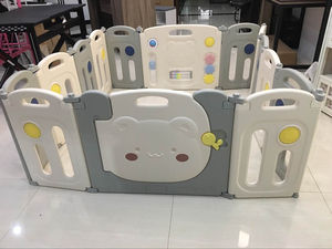 ABST बच्चे इनडोर खेल यार्ड बच्चों पूर्व-स्कूल खेल का मैदान सौंदर्य उपकरण 12 + 2 बच्चों Foldable प्लास्टिक पोर्टेबल खेलने कलम - Product Image 6