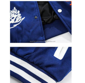 Veste d'université coupe-vent pour l'extérieur, Logo personnalisé, corps en laine brodée, de haute qualité - Product Image 5