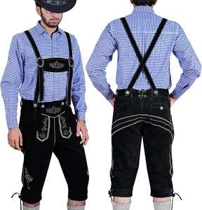 Shemax Trachten Shorts pour hommes Lederhosen Shaded Grey OEM Custom New Bavarian Oktoberfest Lederhosen - Product Image 1