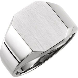 Stuller Fashionable HipHop Octagon Signet <b>Ring</b> 9128:228711P Princess Cut Diamond Gold Plated Inlay Trendy and Gift-Friendly - Product Image 1
