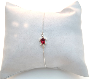 Bracelet de pierres précieuses naturelles en argent sterling massif 925 grenat Bracelet unique tendance fait main - Product Image 1