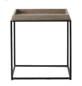 Juego de mesa nido moderna de 2 mesas redondas para sala de estar con tapa de madera y patas de hierro de metal - Product Image 1