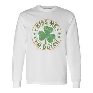 T-shirt a maniche lunghe Kiss Me I'm Dutch per il giorno di San Patrizio - Product Image 1