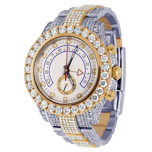 Nueva llegada de los hombres de moda Hip Hop exclusivo diseñador de joyería tendencia reloj de pulsera Moissanite diamantes de acero inoxidable de cristal nuevo - Product Image 1