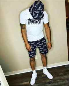 Conjunto de camisetas y pantalones cortos a la moda para hombres, mujeres y niños con conjuntos de pantalones cortos de colores a juego - Product Image 6