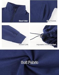 Ensemble de survêtement 2 pièces personnalisé pour homme : sweat à capuche zippé et pantalon cargo, poches cargo, antistatique, respirant, polyester/coton - Product Image 3