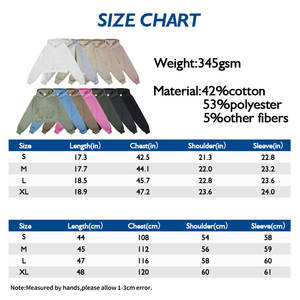 Crop Top Hoodies Mujeres Custom 345GSM Fleece Hooded Plain Blank Loose Retro Plain Women Hoodies - Product Image 3