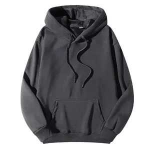 Sudadera con capucha de gran tamaño para hombre personalizada 2024 algodón de peso pesado 400-600GSM transpirable de talla grande para invierno 100% - Product Image 2