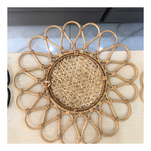 Assiette en rotin naturel de haute qualité, fabrication artisanale, parfaite pour la présentation d'aliments élégants, les hôtels, les banquets, bienvenue OEM - Product Image 1