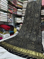 Collection Ssumaira – Dupatta indien vintage en soie Gajji, broderie lourde en or Mukesh, réversible, séchage rapide, infroissable, protection solaire