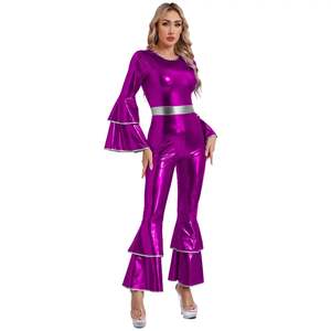 Costume de soirée pour femme en satin brillant, tenue métallique pour femme - Product Image 6