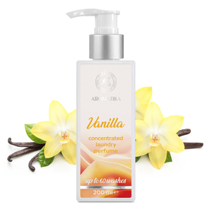 Adoucissant concentré pour tissus Aromatika à la vanille avec parfum, flacon pompe 200 ml, jusqu'à 60 lavages - Product Image 1