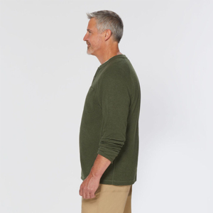 เสื้อยืดแขนยาวของผู้ชายมาใหม่ผ้าถักแบบกำหนดโลโก้เองสีทึบสีล้วนล้วน - Product Image 4