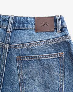 Pantalon en jean décontracté pour femme, de haute qualité, respirant, à jambes larges, ourlet plié, coupe ample, lavable par Routine Vietnam - Product Image 5