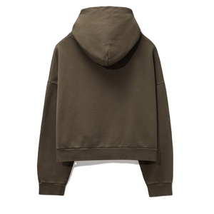 Top muesca hombres 100% algodón de gran tamaño gota hombro Streetwear peso pesado pulóver en blanco Vintage lavado hombres Crop Hoodie - Product Image 2