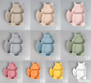 2025 Wholesale Factory Silicone Plate BPA Free Cute Bear Shaped Safe Cartoon Baby Feeding <b>Set</b> Leak Proof Dishwasher Safe - Product Image 3