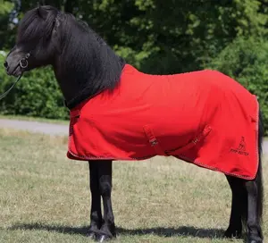 fleece rug SOFTLINE red double belly strap, a chest closure, tail band and soft padding in the withers area. Length: 125 cm