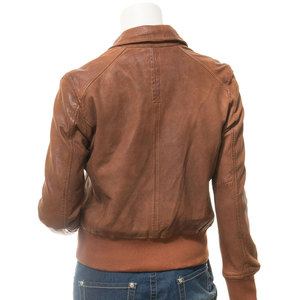 Veste en cuir véritable pour femmes de style contemporain haut de gamme de qualité supérieure avec logo personnalisé pour l'hiver - Product Image 2