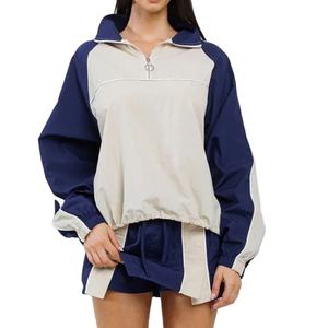 Ensembles deux pièces coupe-vent légers couleur unie personnalisés pour la pluie, style streetwear 2026 - Product Image 1