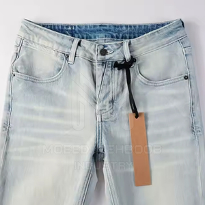 Pantalons en détresse pour hommes de haute qualité nouveaux vêtements de grande taille à la mode léger motif droit conception de taille moyenne - Product Image 2