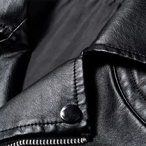 แจ็คเก็ตหนังคุณภาพพรีเมียมสำหรับผู้ชาย แจ็คเก็ตหนังแกะแฟชั่น แจ็คเก็ตนักบินสำหรับขี่มอเตอร์ไซค์ในฤดูหนาว - Product Image 5