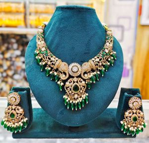 Conjunto de Collar Kundan de Moissanita de Primera Calidad para Mujer, Conjunto de Collar Étnico Indio para Bodas, Festivales y Ocasiones Especiales - Product Image 4