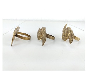 Anillo de servilleta de latón hecho a mano, soporte de anillo de servilleta de oro de latón para mesa de comedor de fiesta de boda, nuevo - Product Image 6