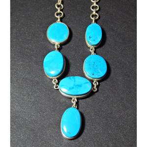 Collar hecho a mano de Plata de Ley 925 turquesa natural regalo de moda para niñas y mujeres - Product Image 3