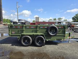 2025 Heavy Duty Dump <b>Farm</b> <b>Trailer</b> 6×12 7x14 7x16 Tandem Axle Utility Hauler Green Steel Cargo <b>Trailer</b> for <b>Farm</b> Transport - Product Image 1