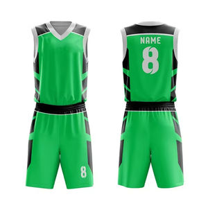 Ensemble d'uniformes de basket-ball réversibles Uniformes de basket-ball vierges noirs et jaunes pour garçons et hommes - Product Image 3