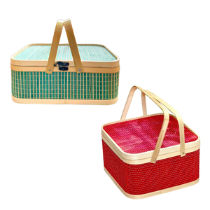 CESTA DE REGALO DE BAMBÚ superventas con tapa Artesanía de mimbre de diseño hecho a mano, ligero y duradero Artesanía de Vietnam - Product Image 1