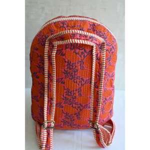 กระเป๋าเป้สะพายหลังขนาดเล็กผ้าฝ้ายน้ำหนักเบา ลายปักสไตล์โบฮีเมียน พิมพ์ลายดอกไม้ด้วยมือแบบอินเดีย มีซิป เหมาะสำหรับตั้งแคมป์ ใช้ในชีวิตประจำวัน ไปเที่ยวชายหาด ท่องเที่ยว และไปโรงเรียน - Product Image 5