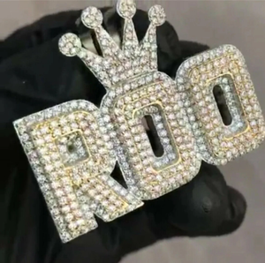 Collier pendentif pour homme, style hip-hop, personnalisé avec lettre, en argent 925, diamant moissanite, initiale de nom, rappeur, plaqué rhodium, pour fête - Product Image 2