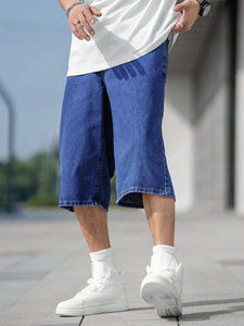 Short baggy ample personnalisé pour hommes de haute qualité 100% coton couleur pure disponible lavage foncé clair loisirs mode style décontracté - Product Image 6