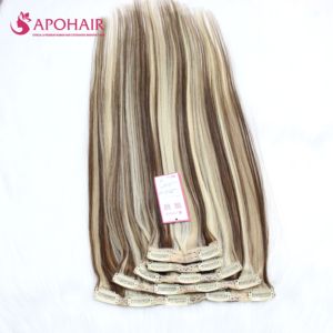 Meilleure vente 5 pièces 7 pièces 100% véritables extensions de cheveux brésiliens droite Balayage Clip Ins brut qualité non transformée - Product Image 4