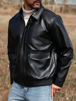 Blouson de motard rétro personnalisé pour homme en cuir de veau véritable, lavage vintage, coupe oversize ajustée, respirant, col montant, pour l'automne et l'hiver