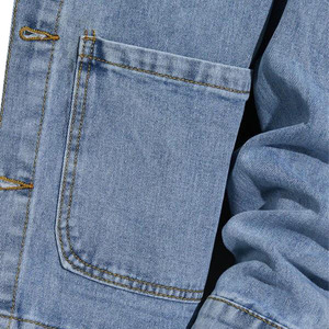 Veste en jean américaine rétro délavé déchiré pour hommes Printemps Automne Marque de mode Loose Cargo Fall Jeans Jacket pour hommes - Product Image 6