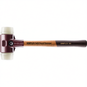 Marteau à tête souple SIMPLEX avec manche en bois dur blanc, nylon, longueur 350 mm, diamètre de la tête 50 mm, outil de percussion - Product Image 3